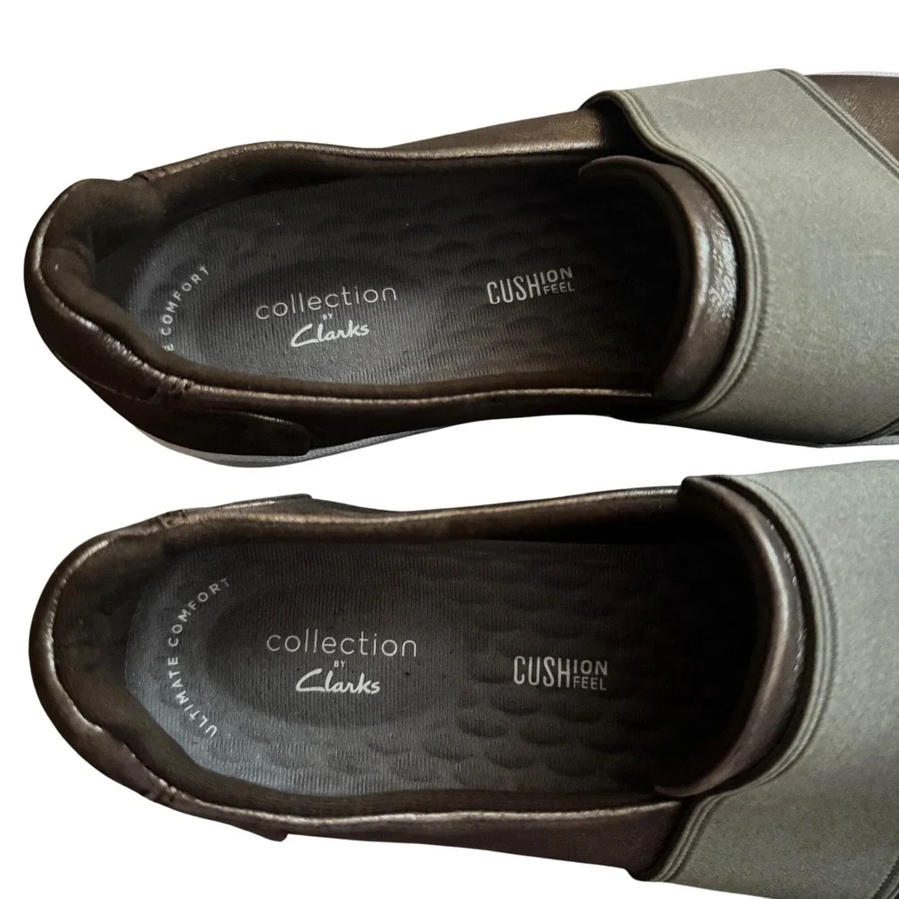 Clarks Pawley Wes Slip-On Sneakers Women's 9‎ Olive Metallic